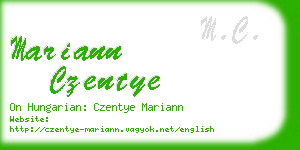 mariann czentye business card